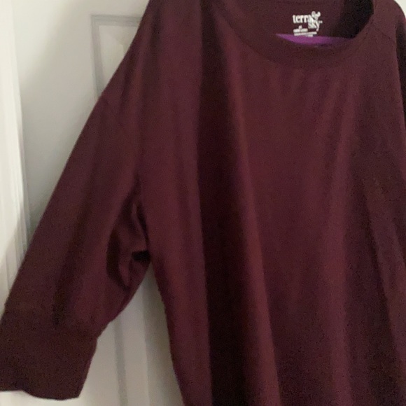 *EUC burgundy lightweight sweatshirt 1x - Picture 5 of 6